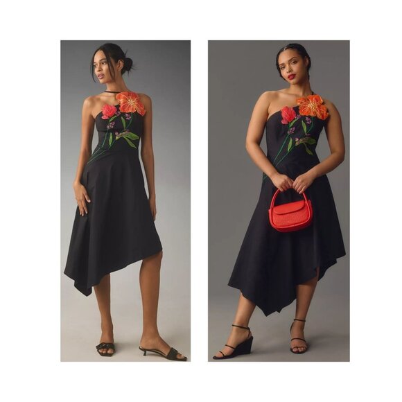 Yukiko Noritake x Anthropologie Dresses & Skirts - NWOT Yukiko Noritake x Anthropologie Asymmetrical Floral Midi Dress | US 16